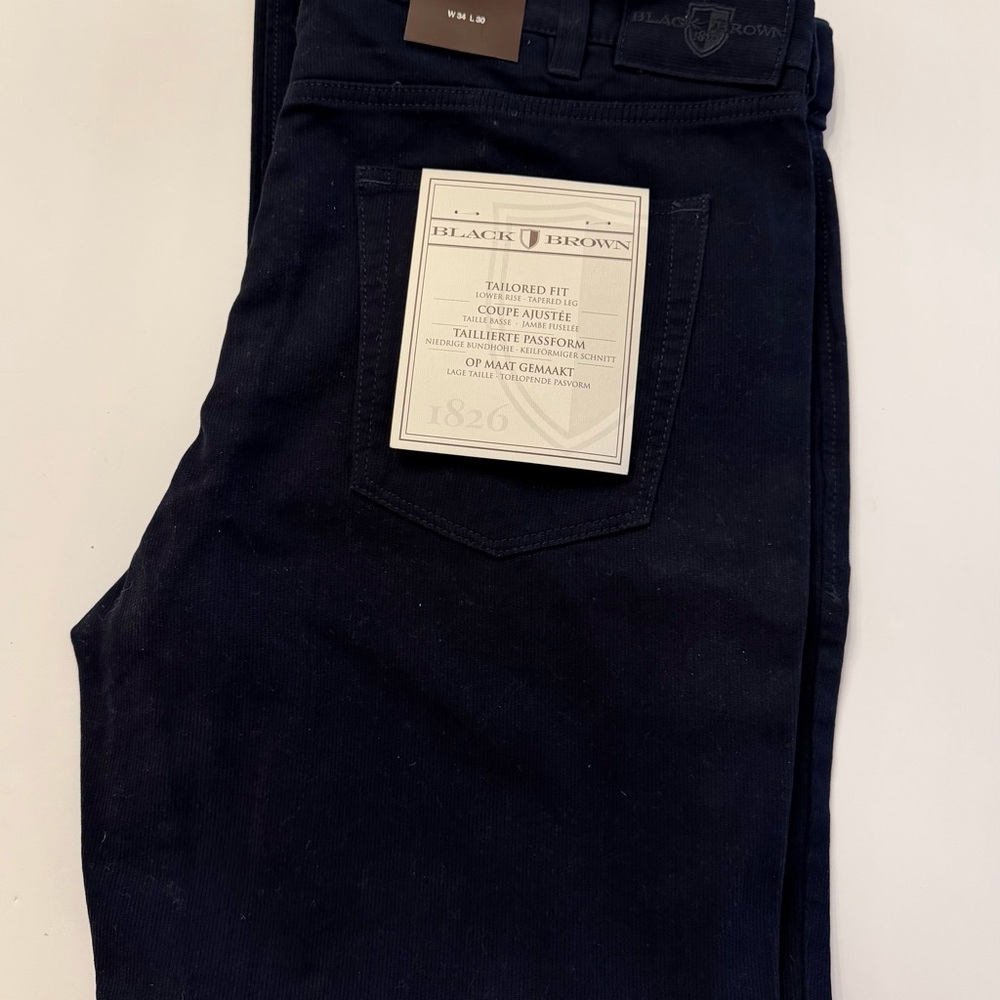 Black Brown 1826 Men's Dark Blue Corduroy Pants